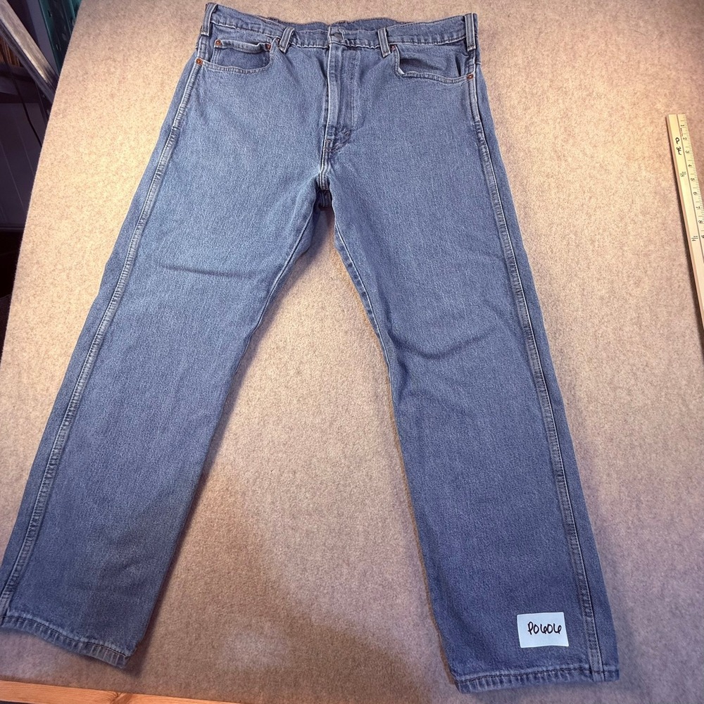 Levis 505 Regular Fit Mens Blue Jeans Medium Wash Straight Leg W38 L30